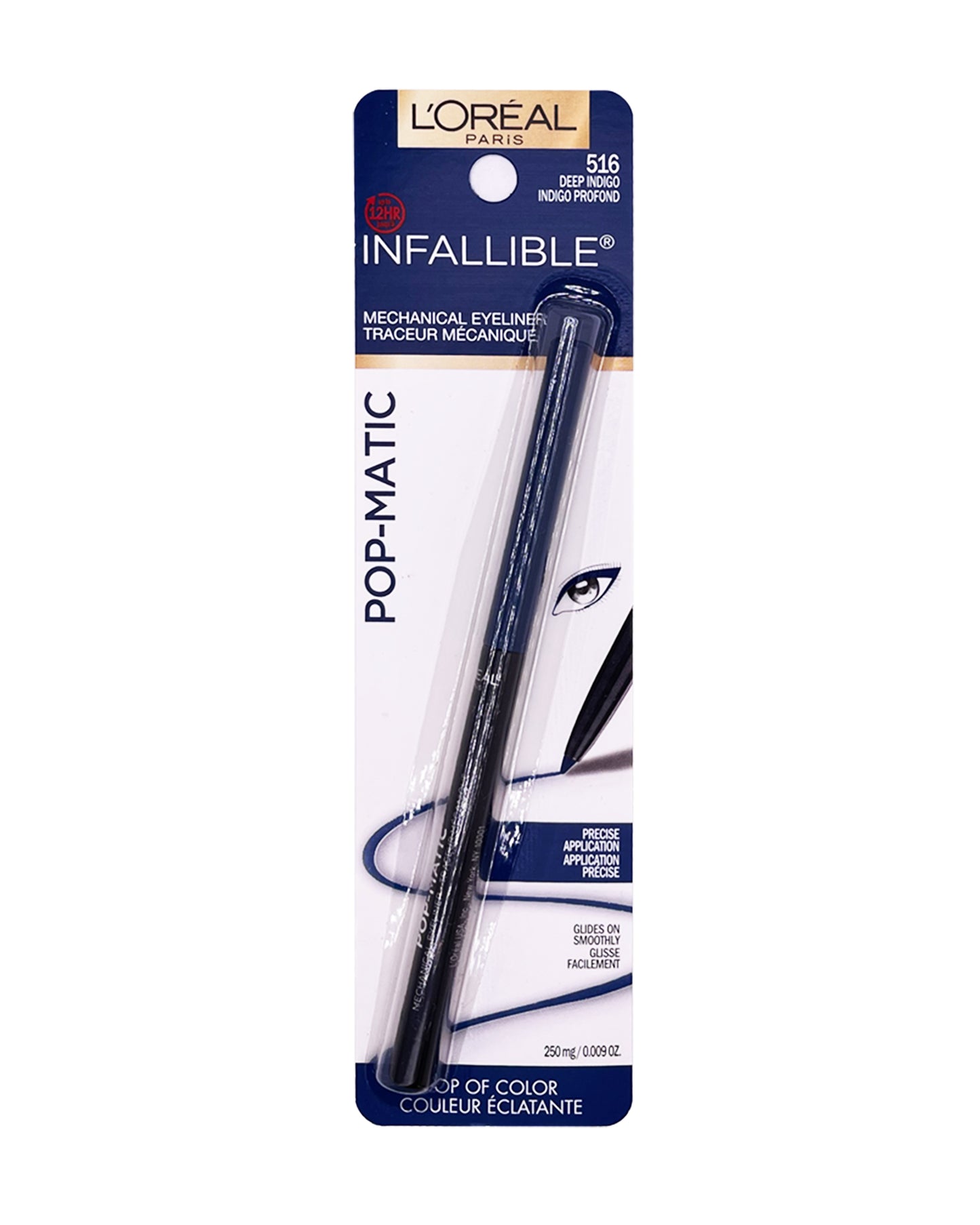 L'OREAL INFALLIBLE POP-MATIC MECHANICAL EYELINER 250 mg / 0.009 oz (516 - DEEP INDIGO)