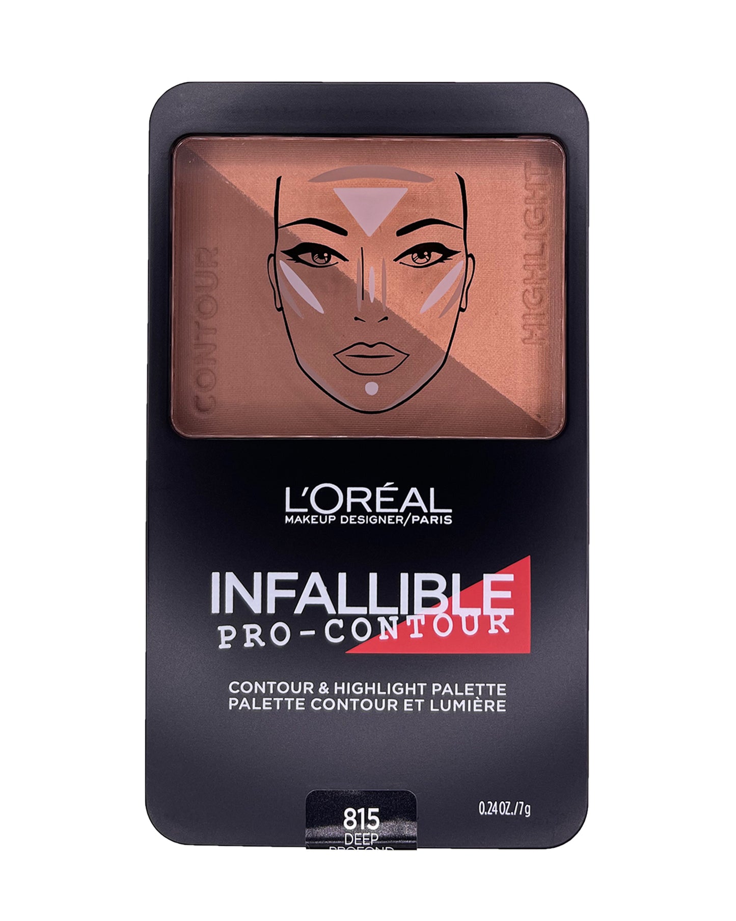 L'OREAL INFALLIBLE PRO-CONTOUR CONTOUR AND HIGHLIGHT PALLETE 7 g / 0.24 oz (815 - DEEP PROFOND)