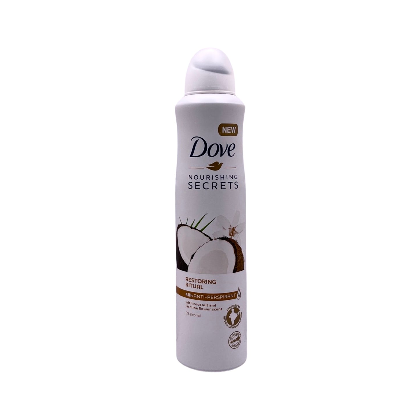 DOVE NOURISHING SECRETS DEODORANT SPRAY COCONUT & JASMINE FLOWER SCENT, ALCOHOL FREE WITH 1/4 MOISTURISING CREAM 250 ml