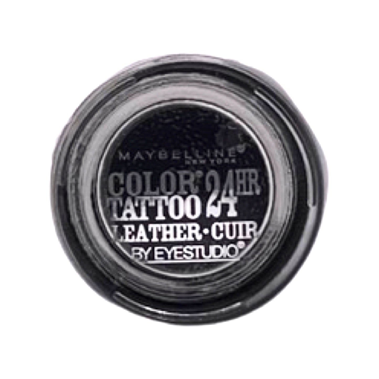 MAYBELLINE COLOR TATOO 24 HOURS LEATHER BY EYESTUDIO EYE SHADOW 0.14 oz / 4 g (100 - DRAMATIC BLACK)