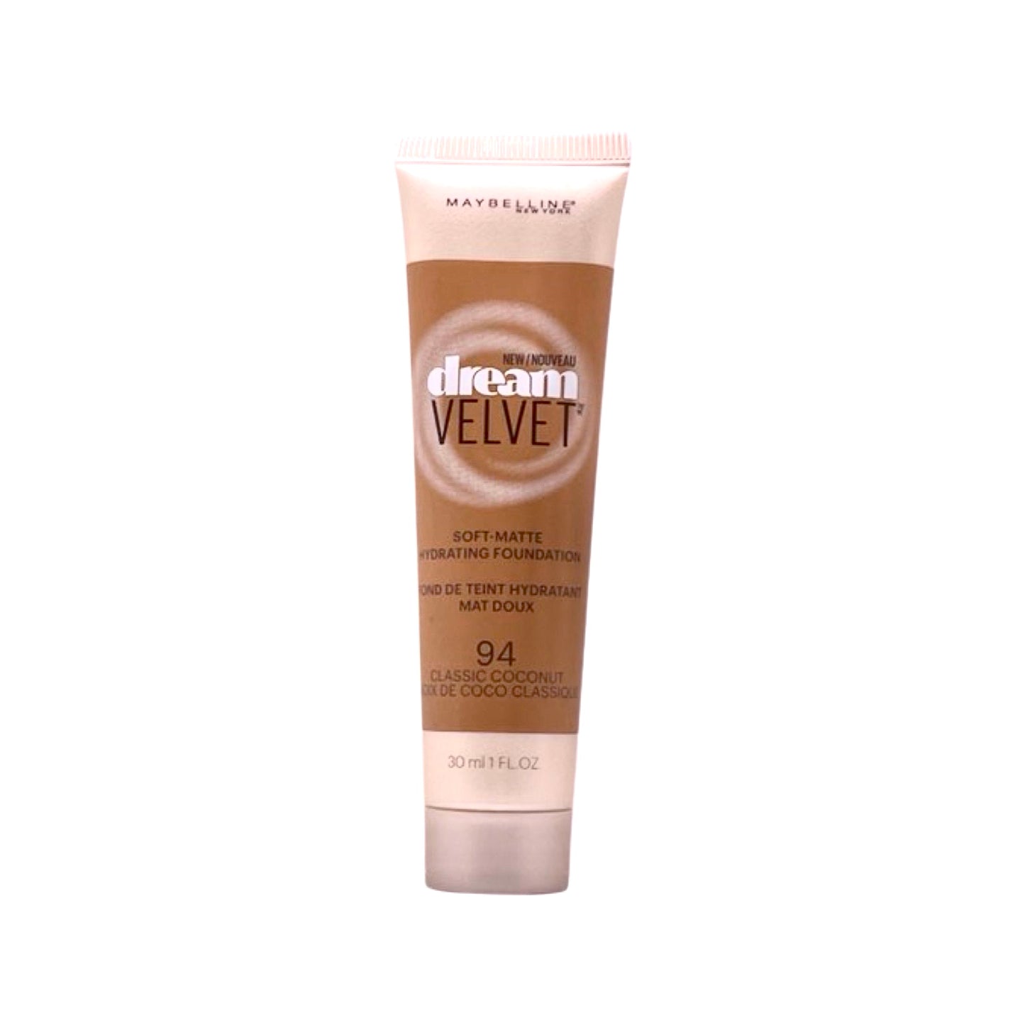 MAYBELLINE DREAM VELVET SOFT MATTE HYDRATING FOUNDATION 1 fl. oz. / 30 ml (94 - CLASSIC COCONUT)