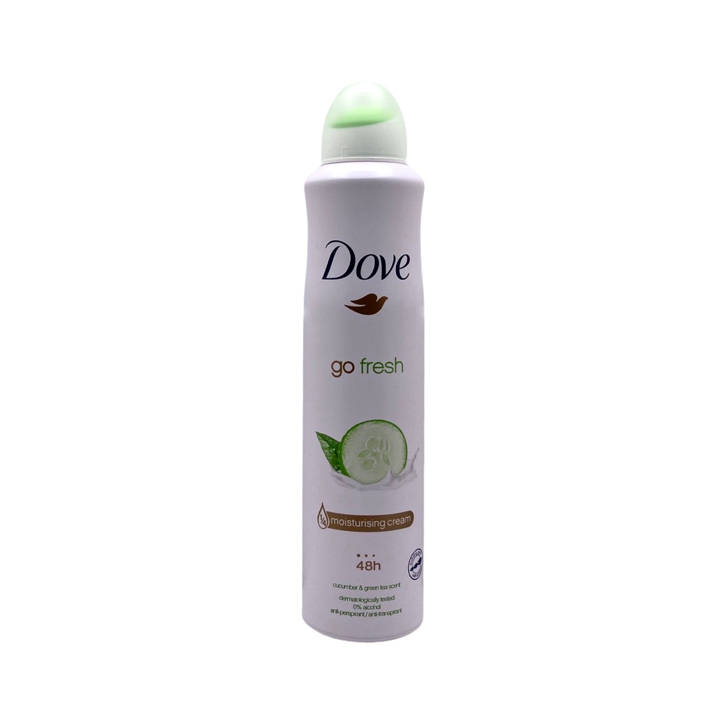 DOVE DEODORANT SPRAY CUCUMBER & GREEN TEA SCENT, ALCOHOL FREE WITH 1/4 MOISTURISING CREAM 150 ml