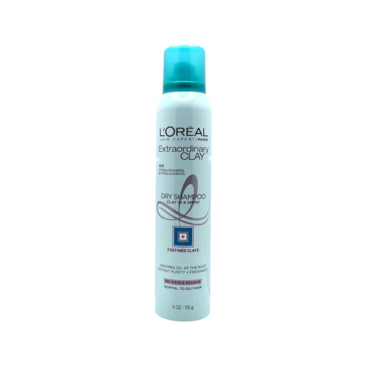 L’OREAL ELVIVE EXTRAORDINARY CLAY DRY SHAMPOO CLAY IN SPRAY NORMAL TO OILY HAIR 4 oz / 115 g