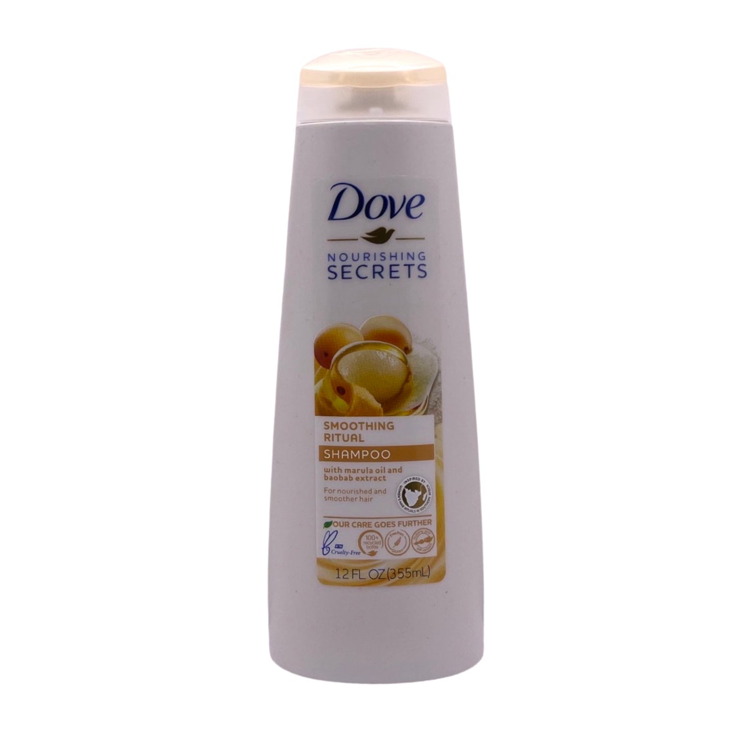 DOVE NOURISHING SECRETS SHAMPOO SMOOTHING RITUAL WITH MARULA OIL AND BAOBAB EXTRACT FOR NOURISHED AND SMOOTHER HAIR 12 fl. oz. / 355 ml